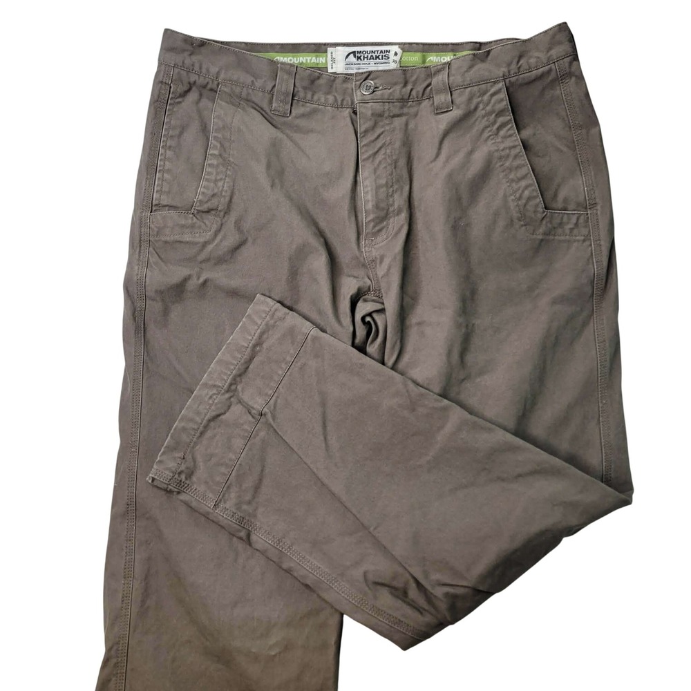 Mountain Khakis Pants Men 36x30 (Fits) Flannel Lined Brown Organic Cotton Canvas